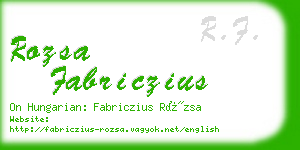 rozsa fabriczius business card